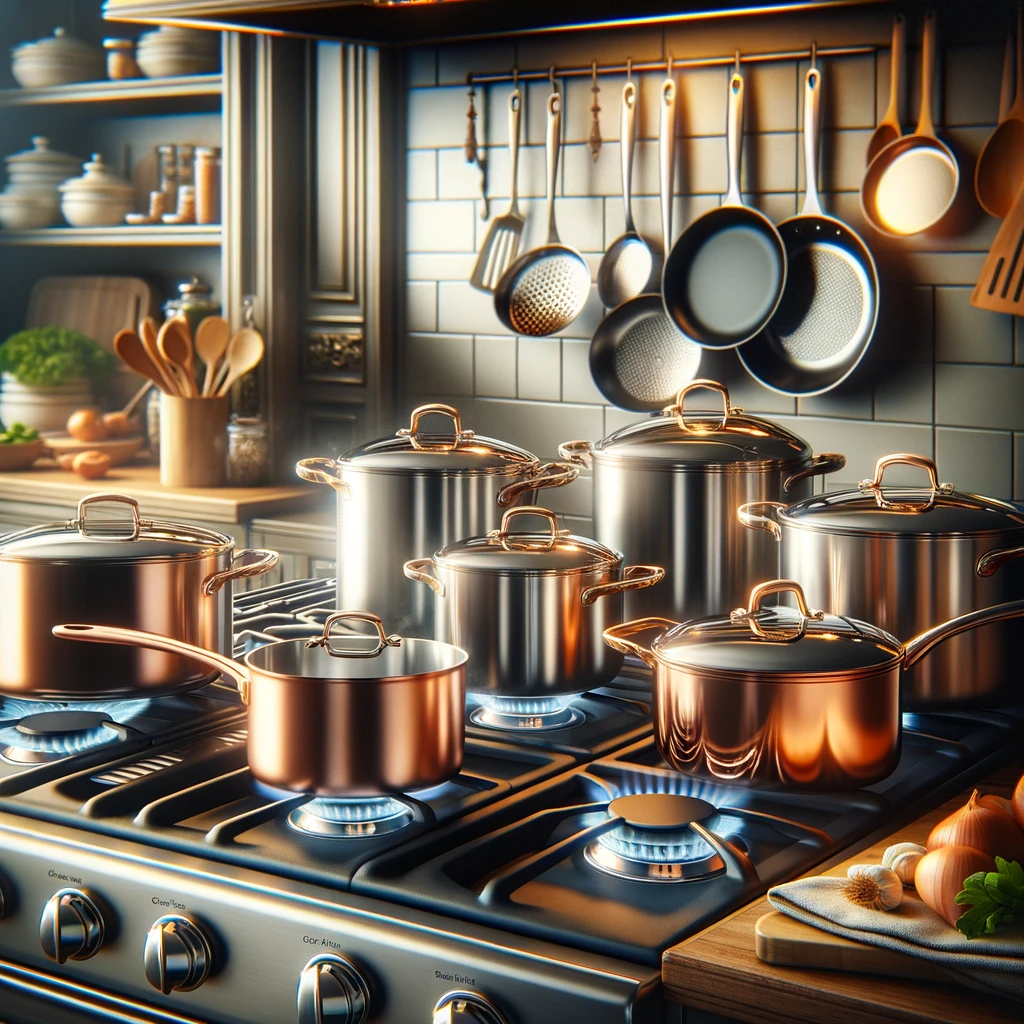 Copper cookware for gas stoves
