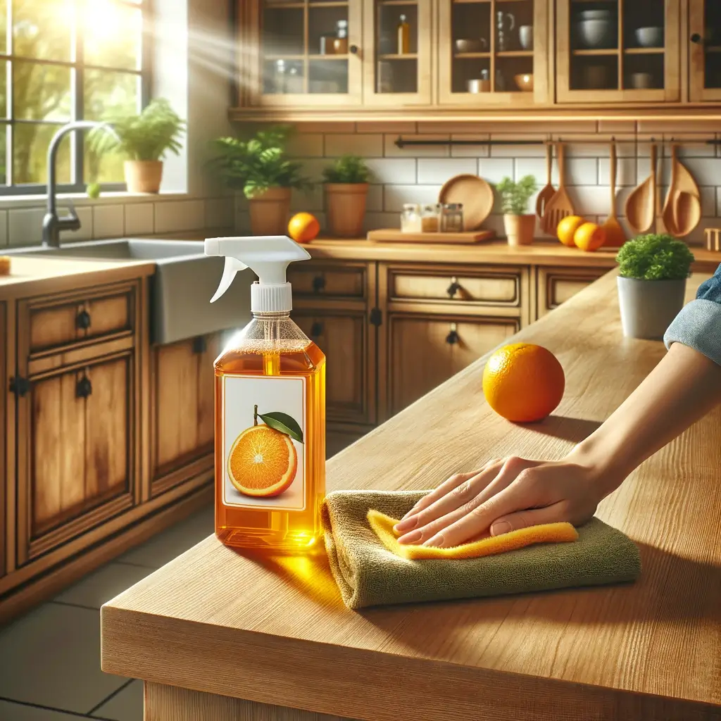 Cleaning Kitchen Cabinets Using Orange Oil