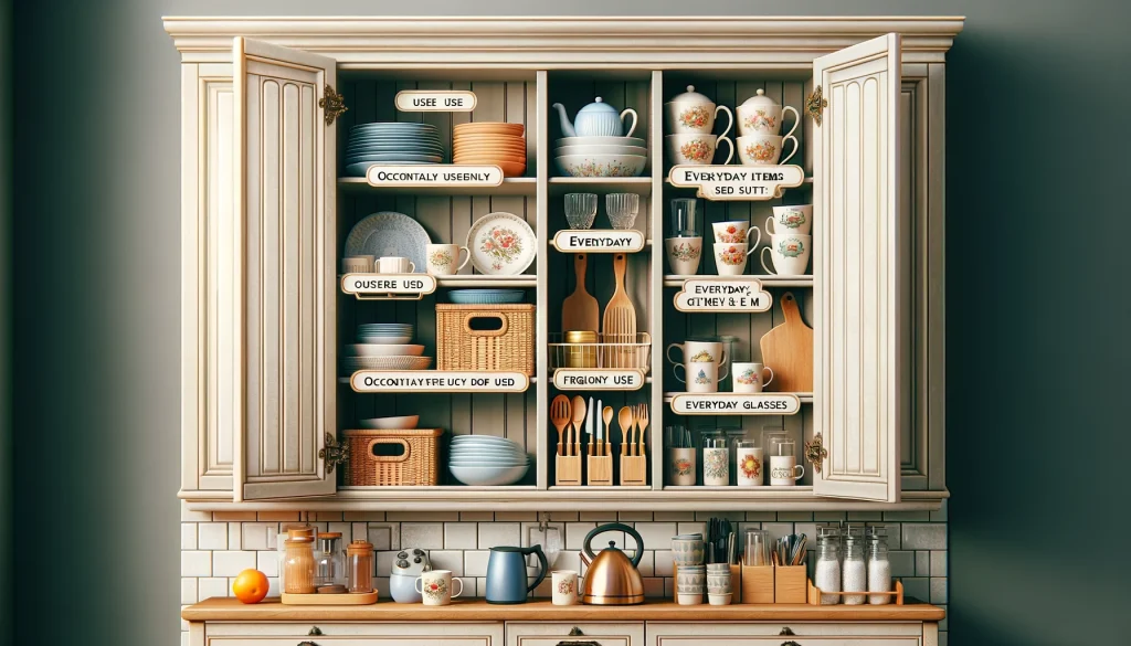 Assign Items to Kitchen Cabinets According To Frequency of Use